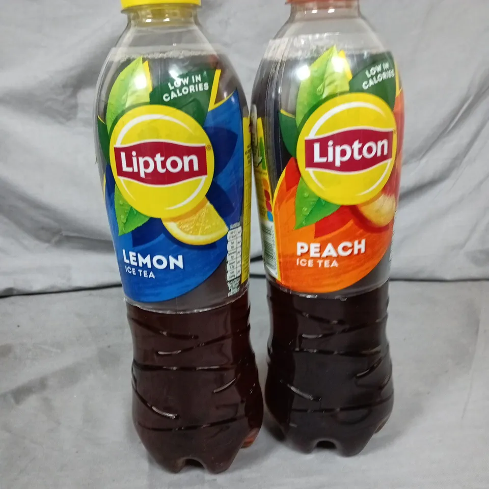 LOT OF 5 1.25L OF LIPTONS ICED TEA - LEMON + PEACH
