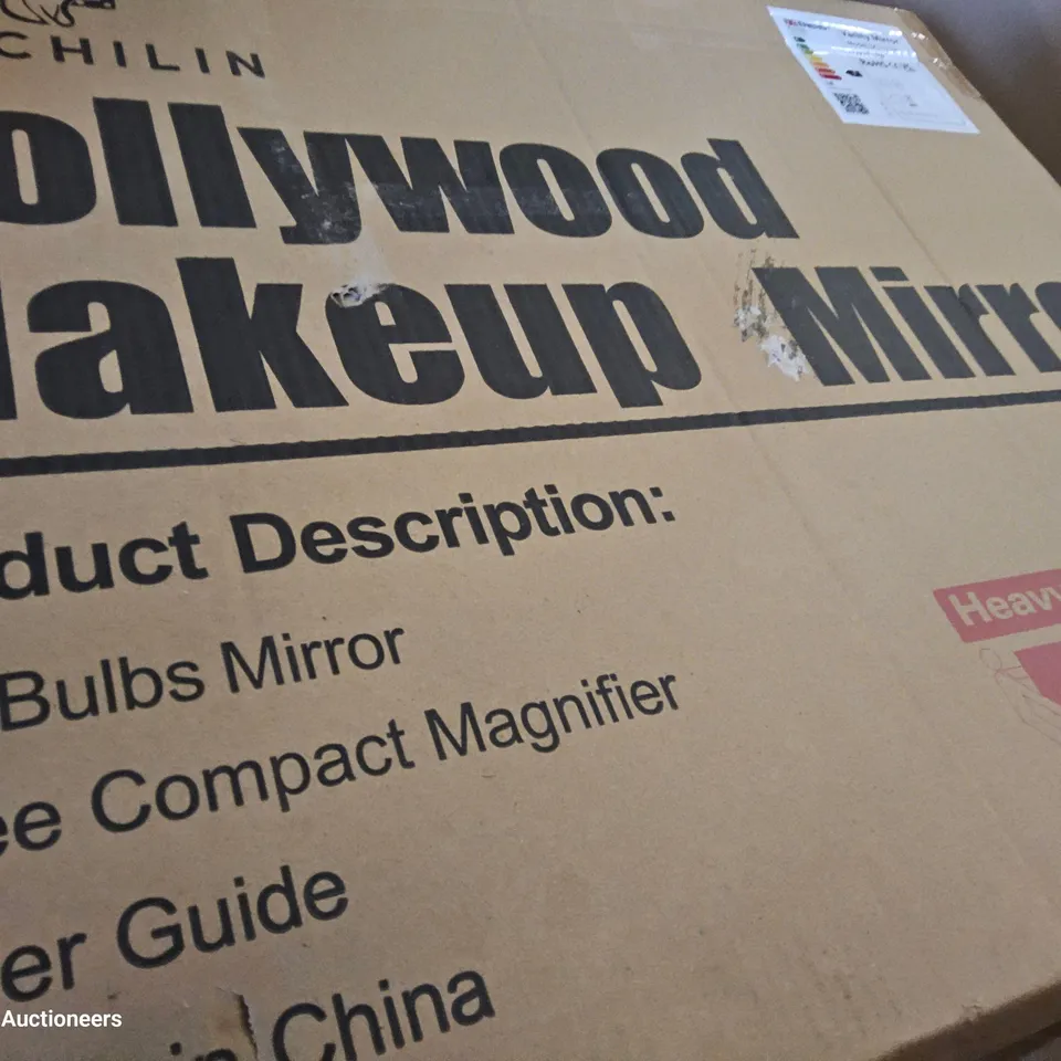 PALLET OF ASSORTED ITEMS TO INCLUDE, HOLLYWOOD MAKE-UP MIRRORS, TOILET SEAT, 3 PIECE SEASONAL LED REINDEER SET, METAL TOWEL RACK,
