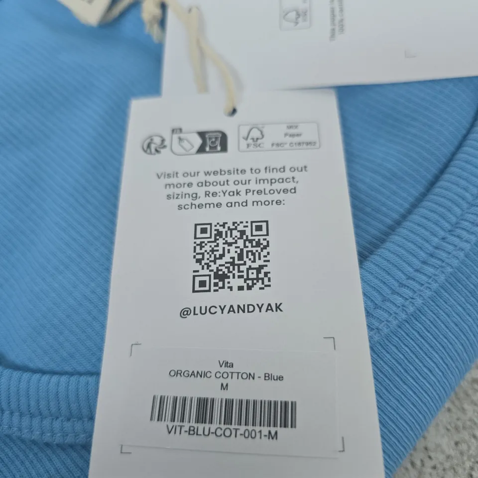 LUCY & YAK VITA ORGANIC COTTON – BLUE – SIZE M