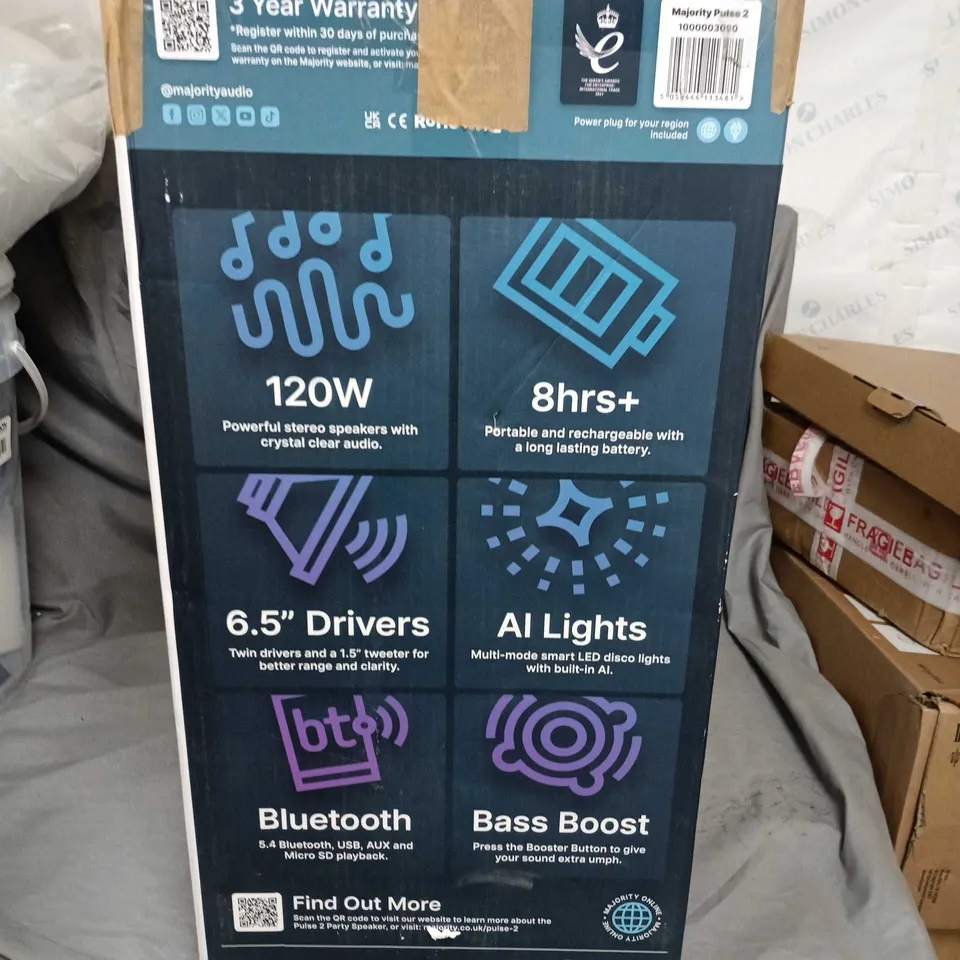 MAJORITY PULSE 2 PORTABLE PARTY SPEAKER & MICROPHONE
