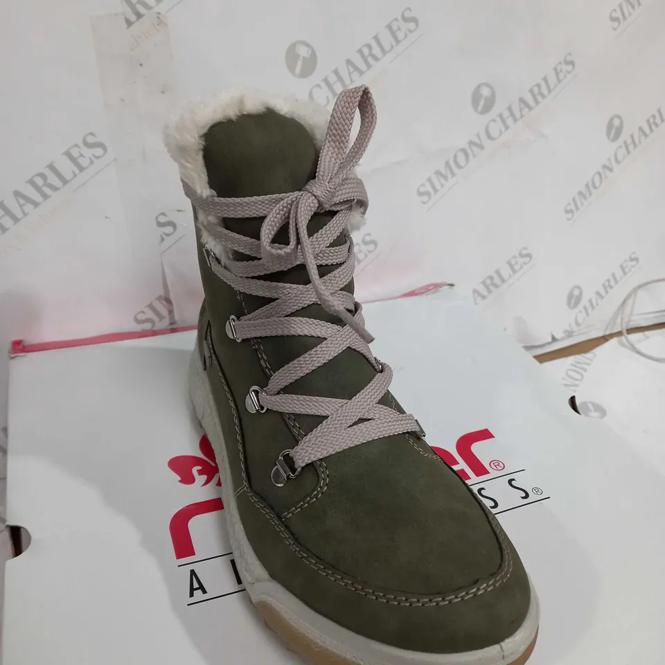 BOXED pair of RIEKER ANTISTRESS HIKING BOOTS, KHAKI - SIZE 6
