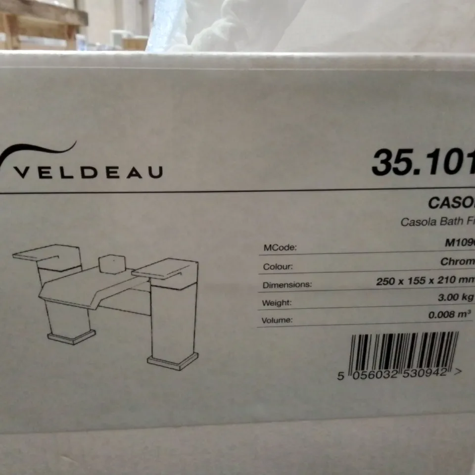 BOXED VELDEAU CASOLA BATH FILLER IN CHROME - 250X155X210MM