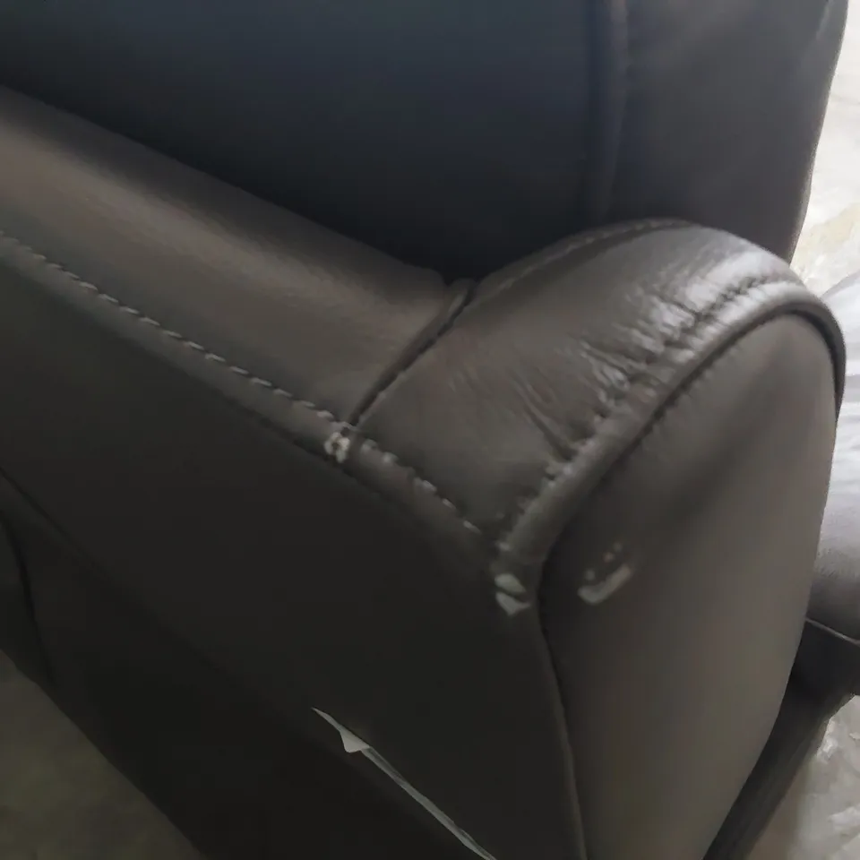DESIGNER JAMES POWER RECLINING THREE SEATER SOFA GREY LEATHER 