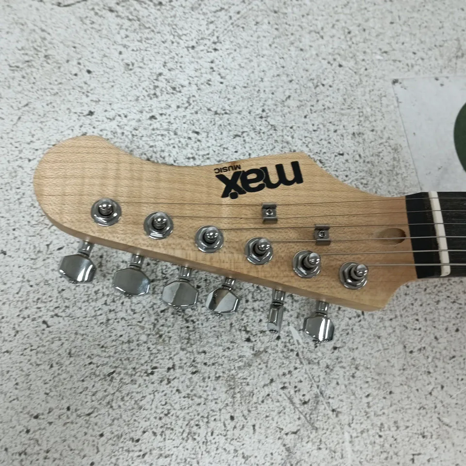 MAX MUSIC ELECTRIC GUITAR – STRAT-STYLE, TEAL METALLIC BODY