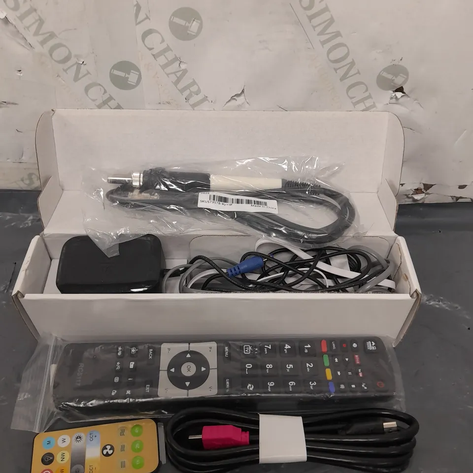 APPROXIMATELY 12 ASSORTED HOUSEHOLD ITEMS TO INCLUDE TV REMOTES, CABLES, ETC