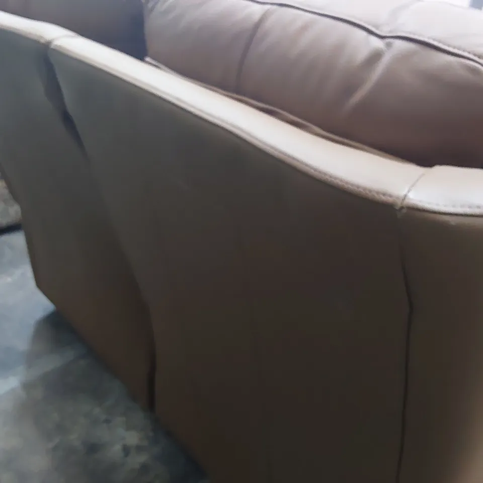 QUALITY BRITISH DESIGNER G PLAN KINGSBURY POWER RECLINING TWO SEATER SOFA CAMBRIDGE TAN LEATHER 