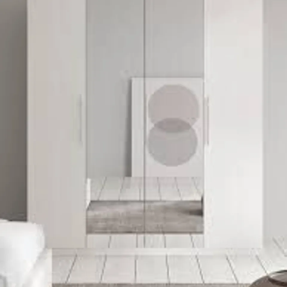 BOXED PRAGUE 4-DOOR WARDROBE IN WHITE GLOSS - 5 BOXES