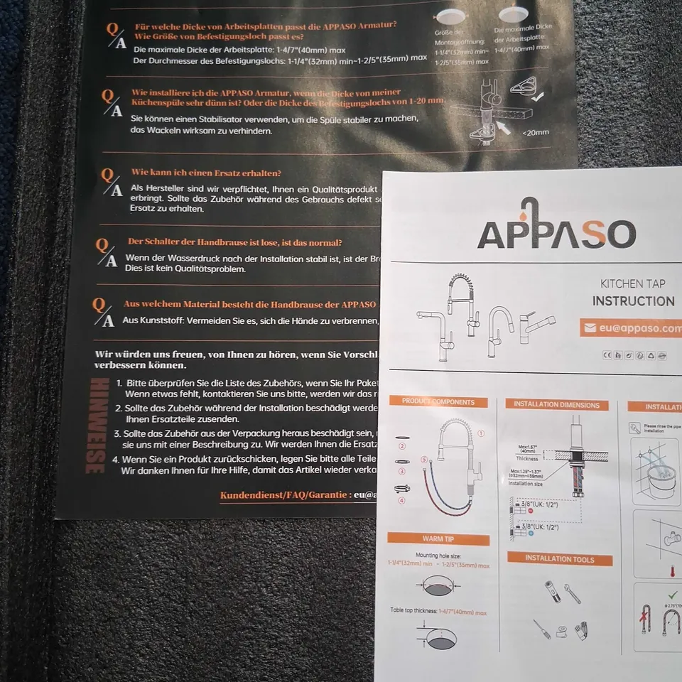 BOXED APPASO KITCHEN TAP SET