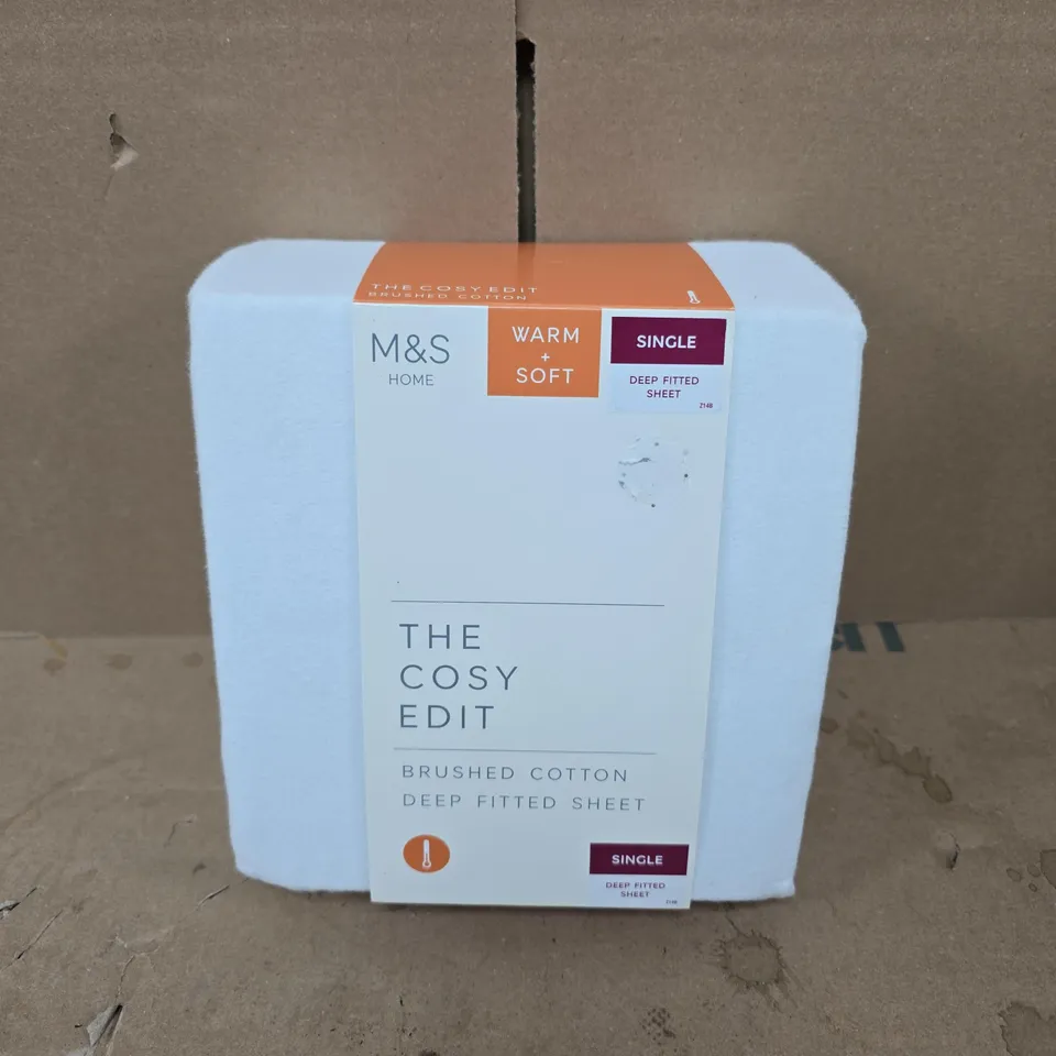 M&S HOME THE COSY EDIT DEEP FITTED SHEET – SINGLE