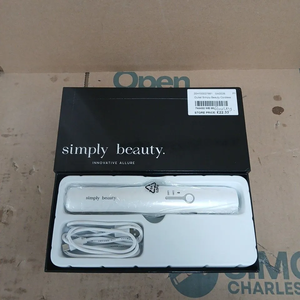 SIMPLY BEAUTY CORDLESS COMPACT STRAIGHTENER