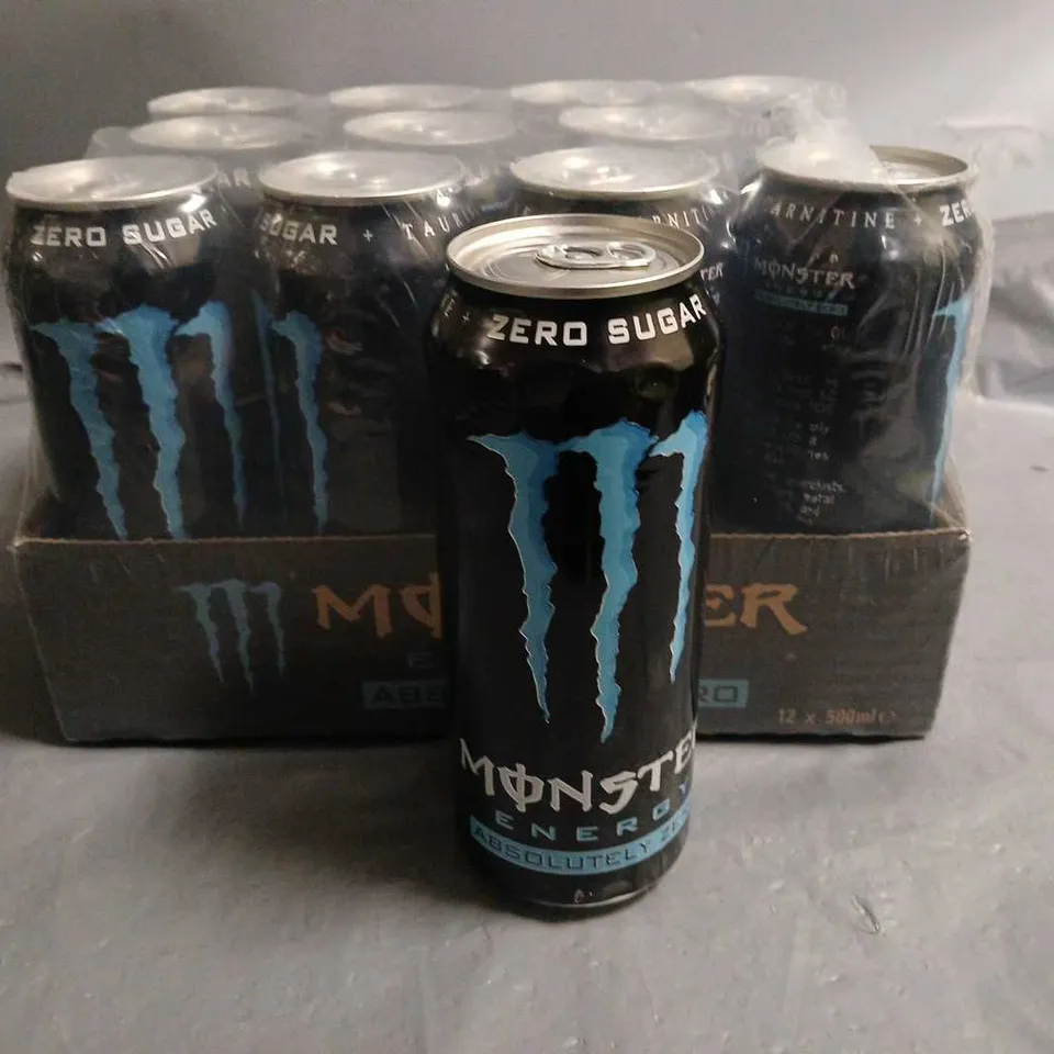 LOT OF 12 CANS OF MONSTER ENERGY DRINKS