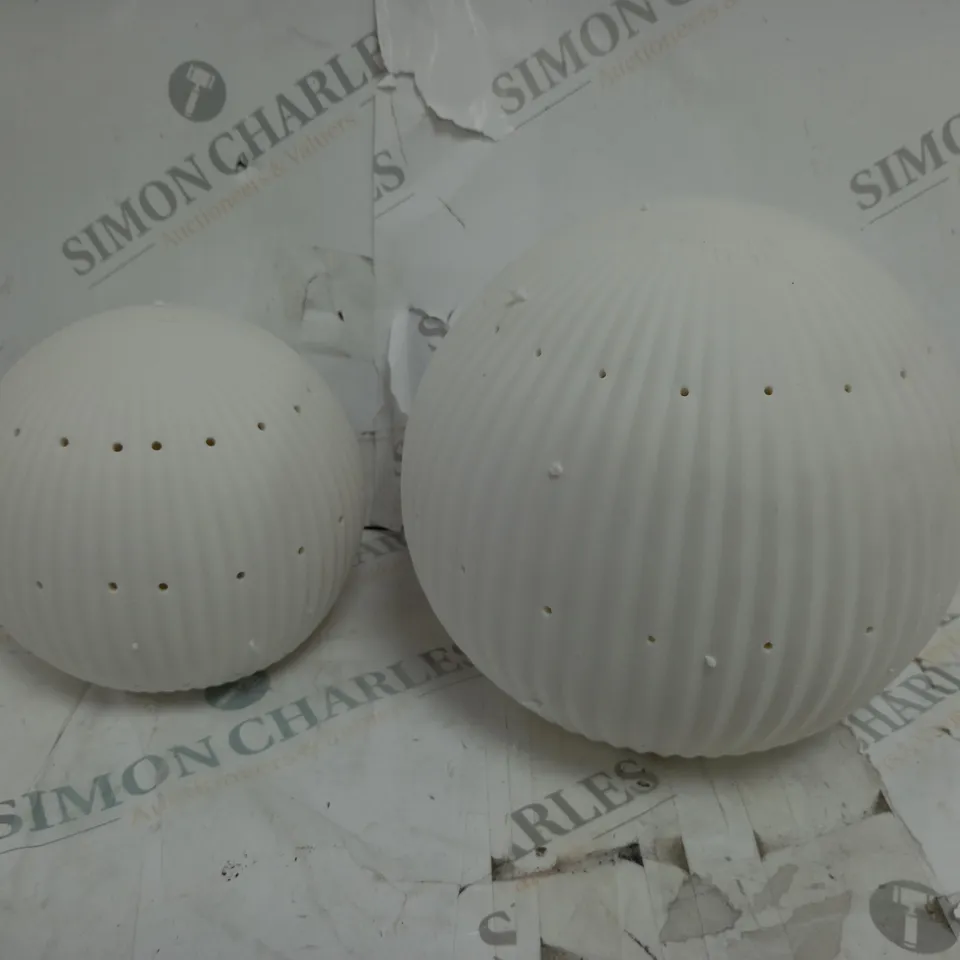 K BY KELLY HOPPEN SET OF 2 LIGHT UP ORNAMENTS, WHITE SPHERES