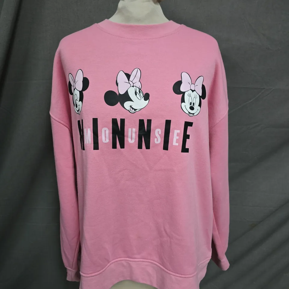 DISNEY MINNIE MOUSE PINK CREW JUMPER - M
