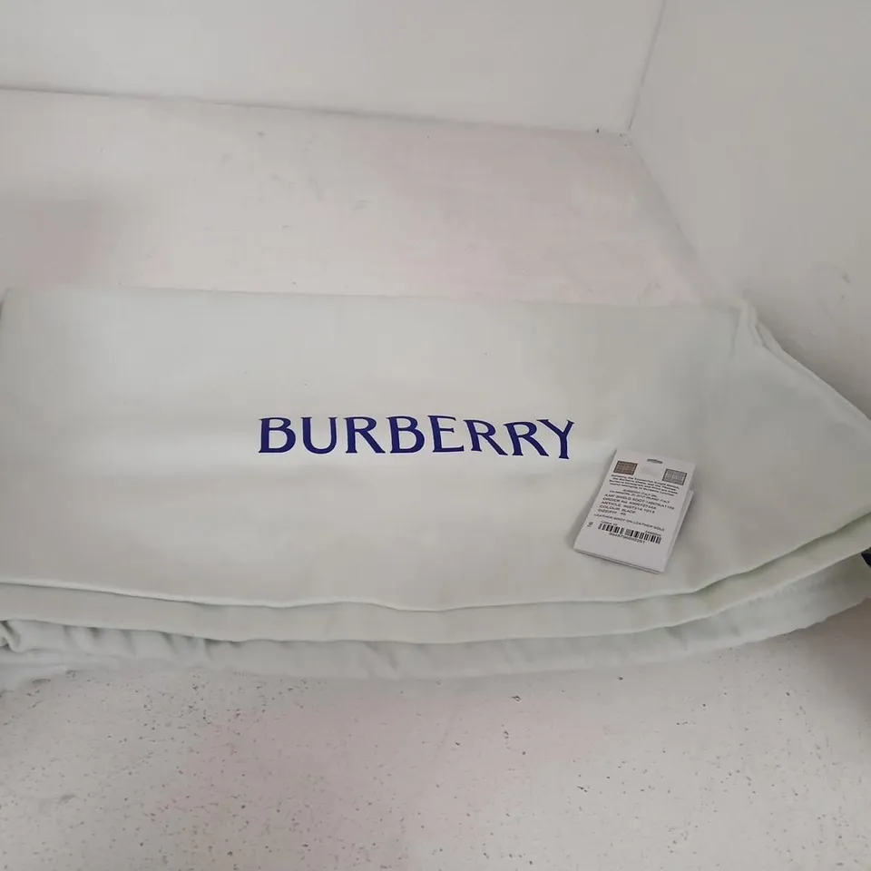 BURBERRY BLACK LEATHER BOOT WITH BUCKLE STRAP – MEN'S, UK 11 (EU 45)