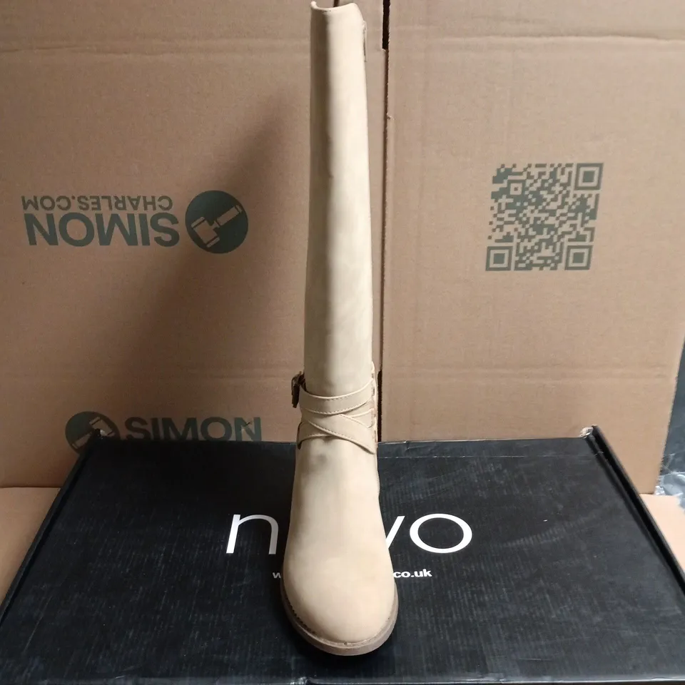 BOXED PAIR OF NOVO JADINE KNEE HIGH BOOTS IN TAUPE - 5