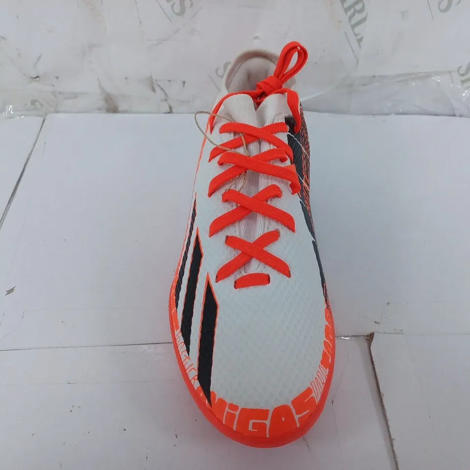 PAIR OF ADIDAS X MESSI.3 TF BOOTS IN WHITE/BLACK/RED - SIXE 5.5