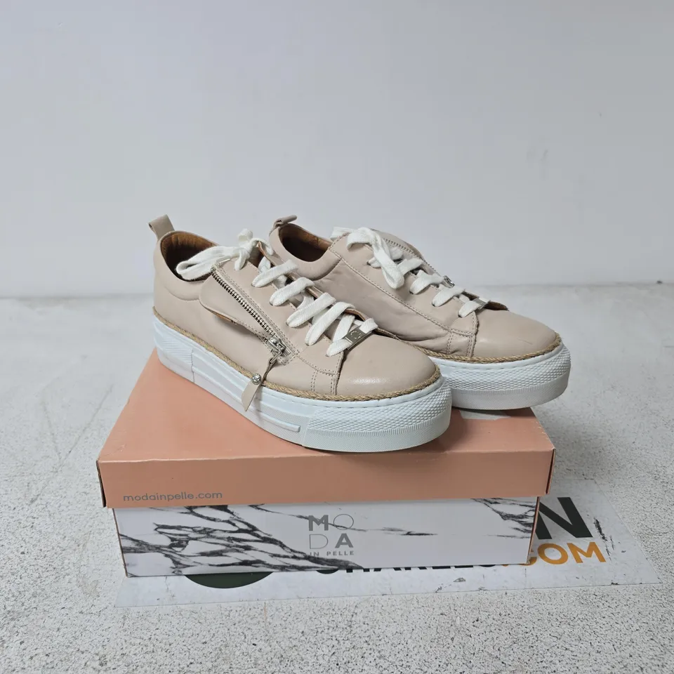 MODA IN PELLE BEIGE SNEAKERS – WOMEN'S SHOES UK 7