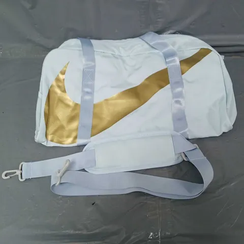 NIKE JUST DO IT BABY BLUE / GOLD SMALL DUFFELBAG
