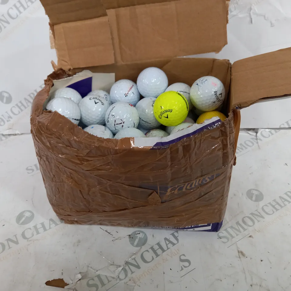 BOX OF ASSORTED CALLAWAY USED GOLF BALLS 
