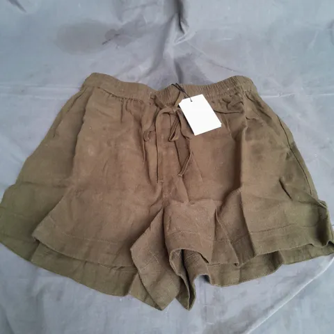 NOBODY'S CHILD JET SHORT IN LINEN GREEN SIZE 10