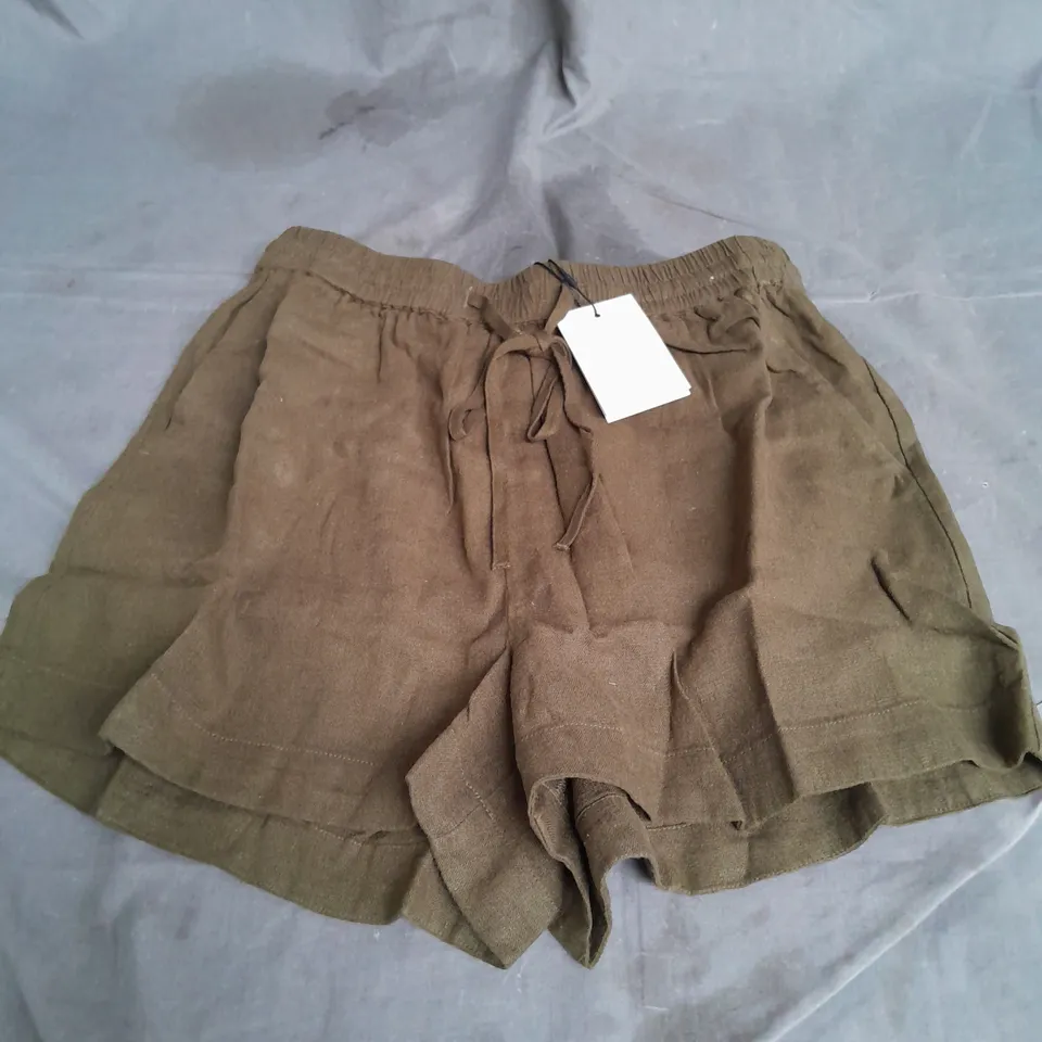 NOBODY'S CHILD JET SHORT IN LINEN GREEN SIZE 10