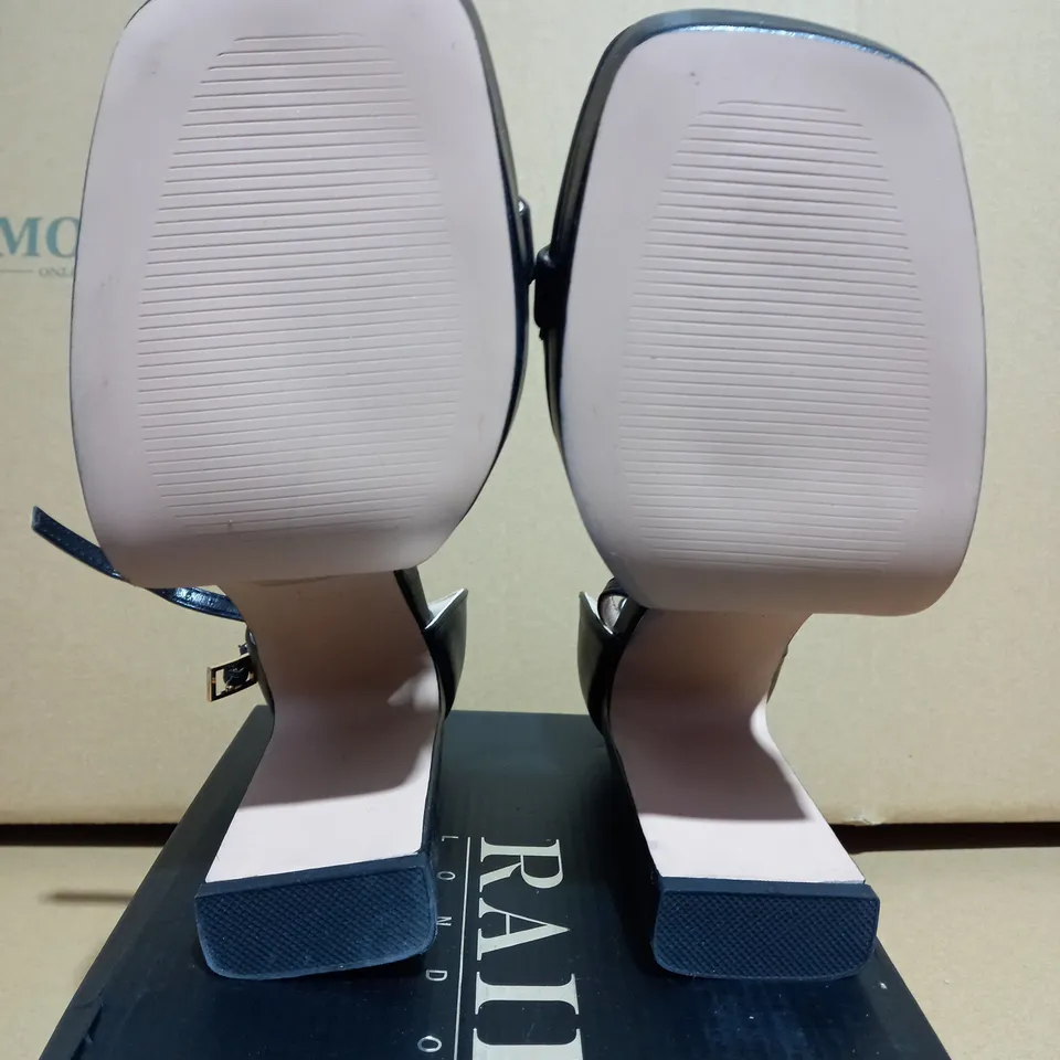 RAID WIDE FIT LEONIE PLATFORM SANDALS BLACK - SIZE 7