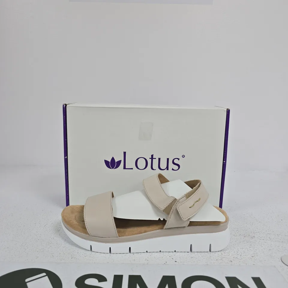 LOTUS WOMEN’S SANDALS – STONE BEIGE, TWO-STRAP SLIDES, EU 40