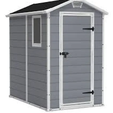 BOXED KETER MANOR 4X6FT OUTDOOR STORAGE SHED (1 BOX)