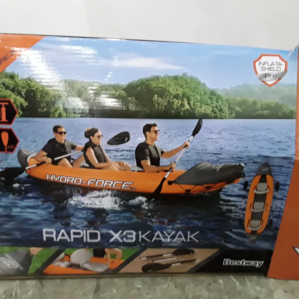 BOXED HYDRO-FORCE RAPID X3 3 PERSON INFLATABLE KAYAK