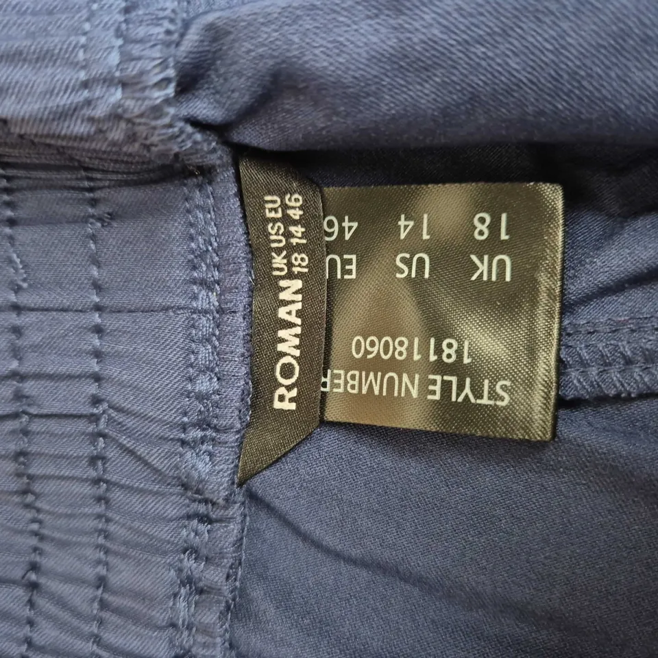 ROMAN WOMEN'S NAVY DRAWCORD TROUSERS – UK 18 (EU 46, US 14)