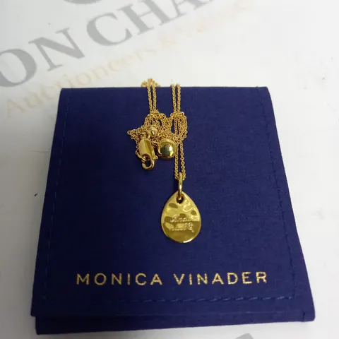 BOXED MONICA VINADER GOLD PERSONALISED DROP PENDANT NECKLACE