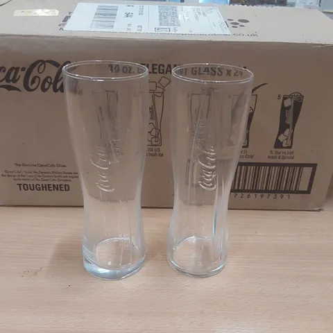 BOX CONTAINING 24x COCA COLA 14OZ ELEGANT DRINKS GLASSES