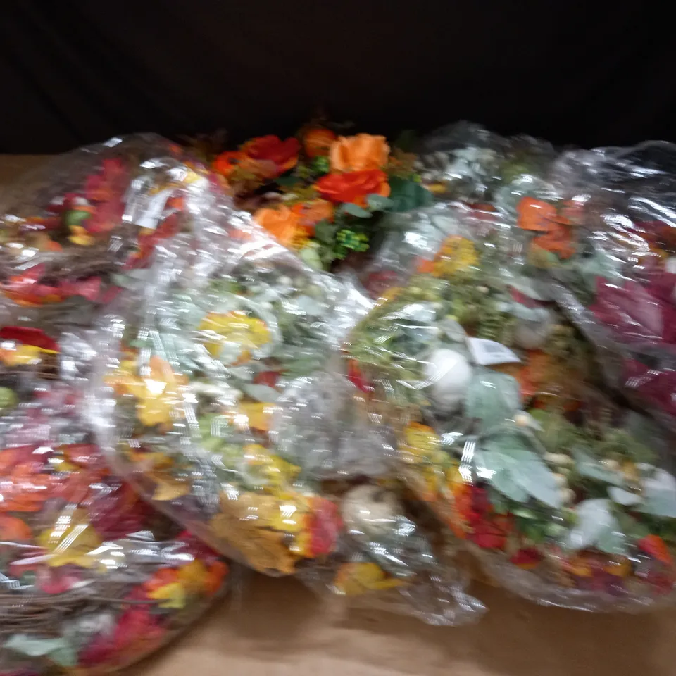 LOT OF 7 AUTUMNAL ARTIFICIAL FOLIAGE WREATHS