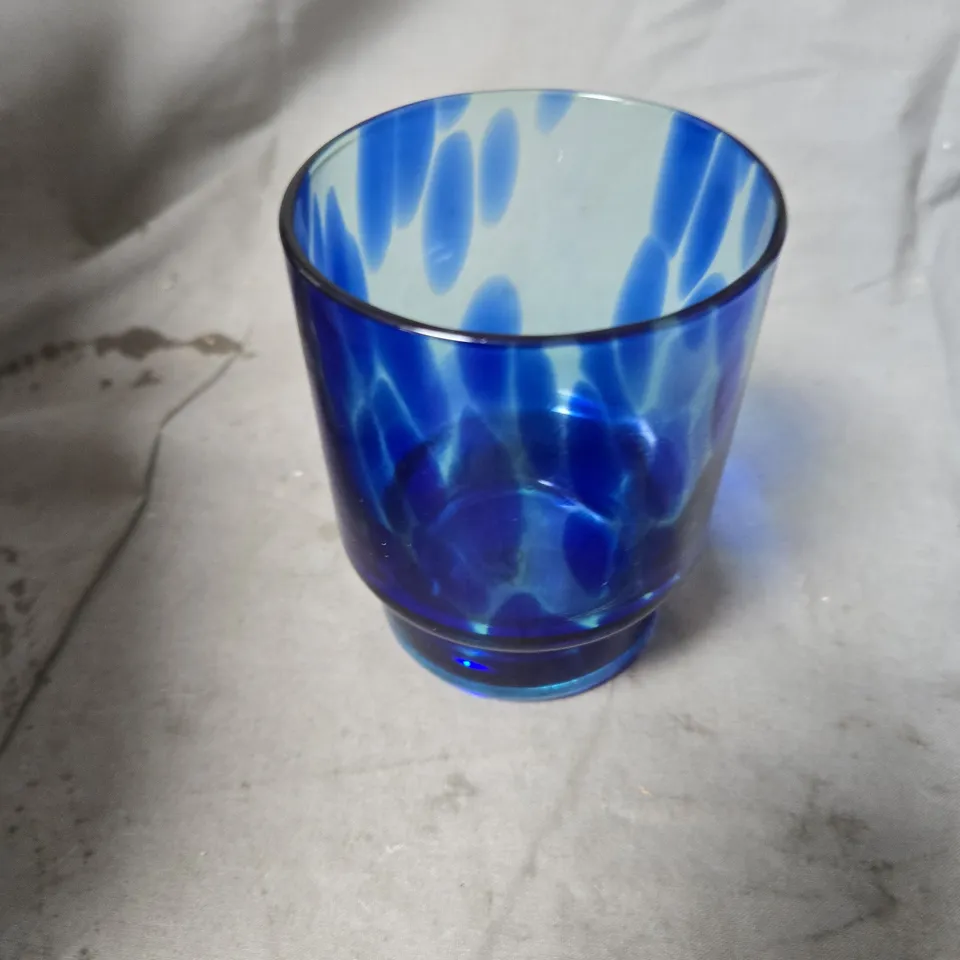 &K AMSTERDAM GLASS TORTOISE TUMBLERS – SET OF 4, BLUE