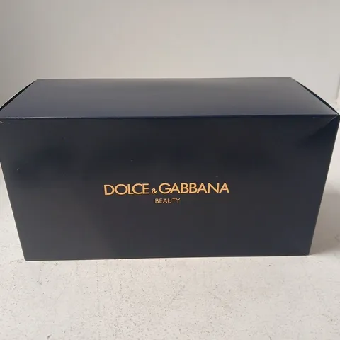 BOX OF APPROXIMATELY 6 DOLCE & GABBANA BEAUTY COSMETIC CASE – NAVY LEATHER