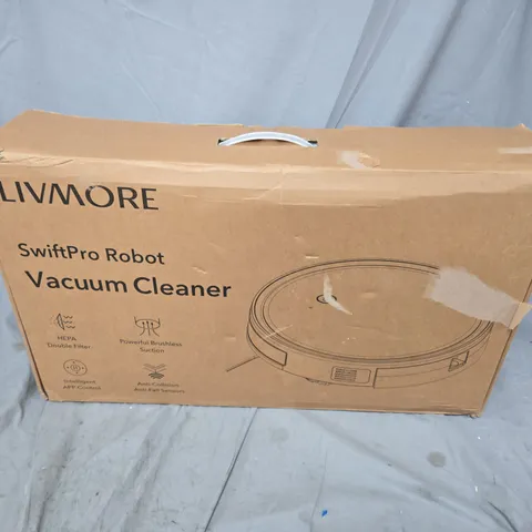 BOXED LIVMORE SWIFTPRO ROBOT VACUUM CLEANER