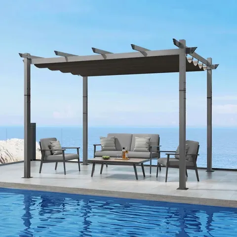 BOXED DAKOTA FIELDS POLYESTER COVER RETRACTABLE FREESTANDING AWNING (2 BOXES)