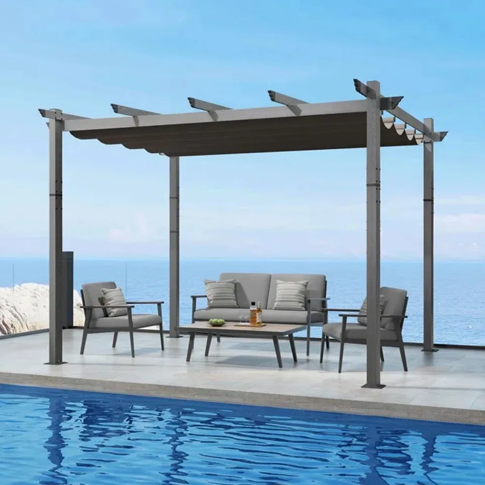 BOXED DAKOTA FIELDS POLYESTER COVER RETRACTABLE FREESTANDING AWNING (2 BOXES)