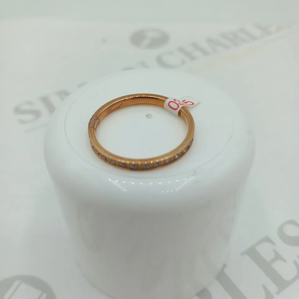 BERING ROSE PLATED STONE SET INNER RING SIZE 9
