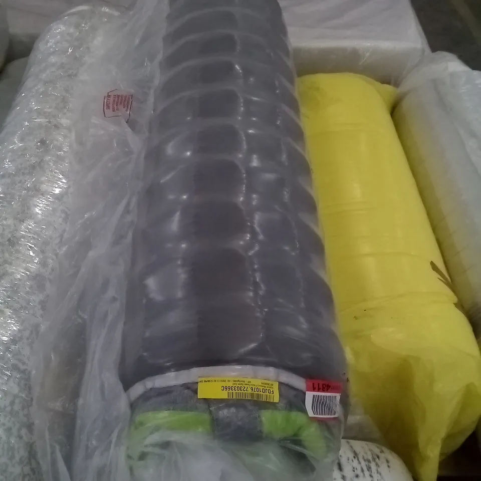QUALITY BAGGED ROLLED 4' HYBRID MEMORY FIBRE OPEN COIL MATTRESS 