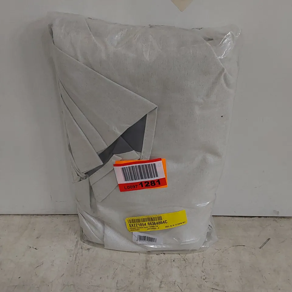 BAGGED ALHAMDI BLACKOUT EYELET CURTAINS PAIR // SIZE UNSPECIFIED 