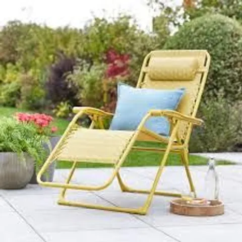 BOXED HELSINKI RECLINING SUN LOUNGER CHAIR - OCHRE (1 BOX)