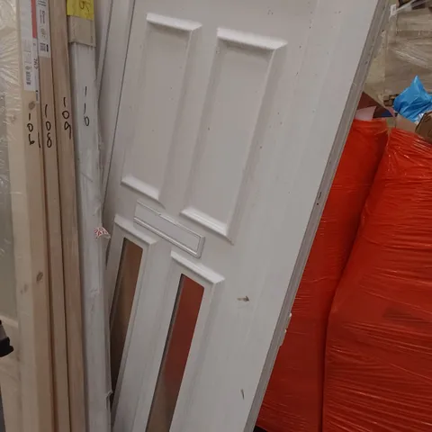 WHITE UPVC 4 PANEL 2 GLAZED LITE FRONT DOOR APPROXIMATELY 2040 × 924mm