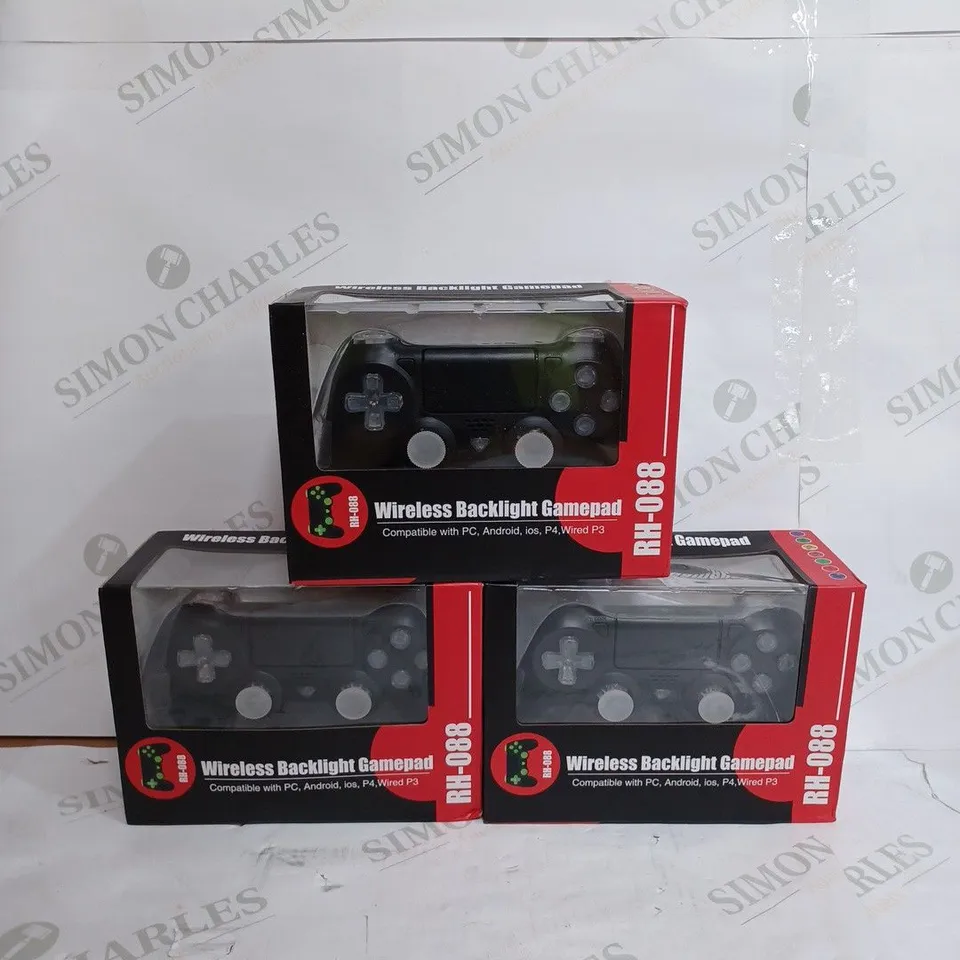 SET OF 3 WIRELESS BACKLIGHT GAMEPAD IN BLACK - RH-088