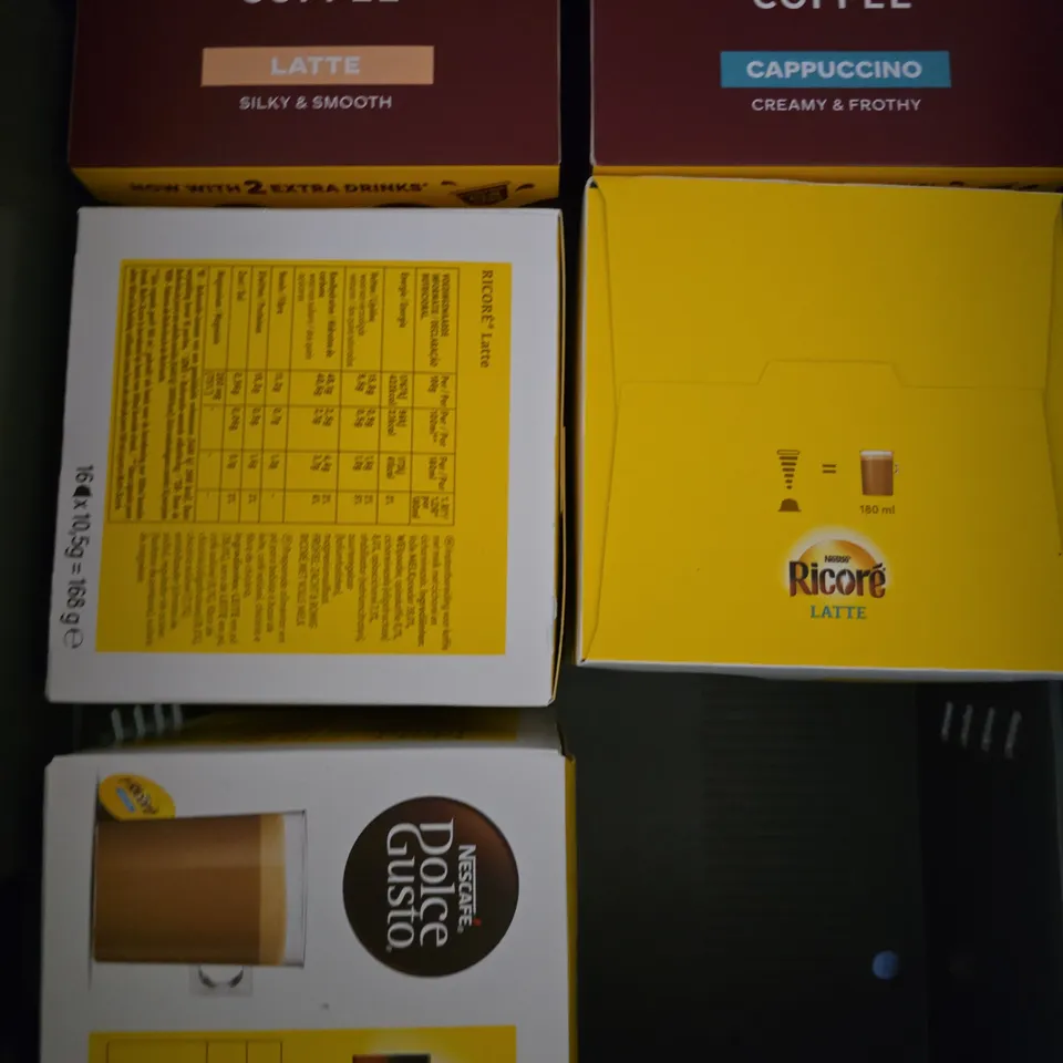 APPROXIMATELY 7 ASSORTED FOOD/DRINK PRODUCTS TO INCLUDE DOLCE GUSTO COFFEE, FLORENTINES, COSTA COFFEE PODS ETC 