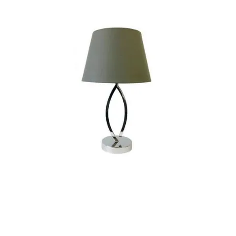 BOXED FIRST CHOICE LIGHTING DECO TOUCH TABLE LAMP CHROME WITH GREY SHADE