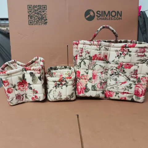 SET OF 3 QUILTED/PADDED BAGS FOR STORAGE/SEWING/CRAFT ETC