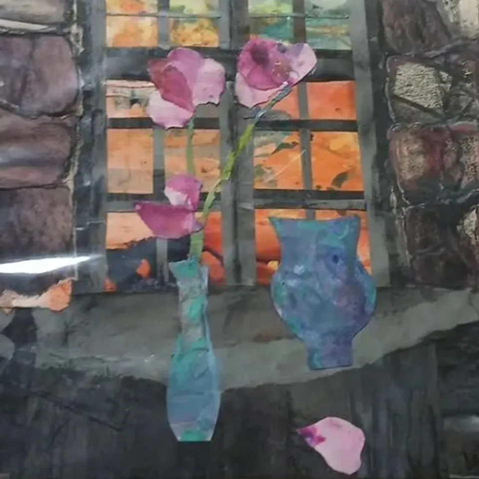 FLORAL STILL LIFE COLLAGE BY IONA LEISHMAN