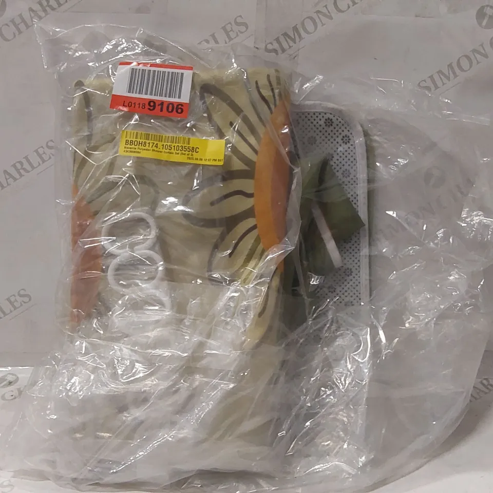 BAGGED NAVARRIE POLYESTER SHOWER CURTAIN SET 