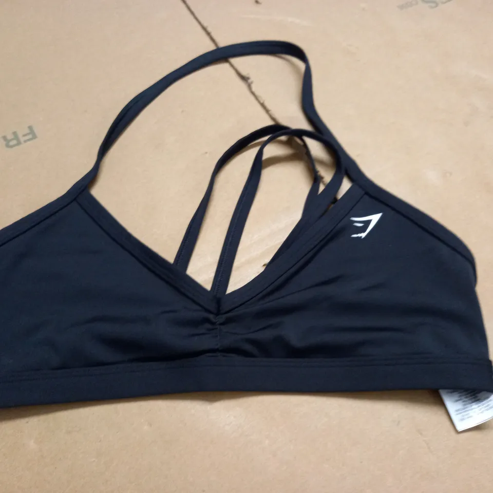 GYMSHARK BLACK SPORTS BRA - M